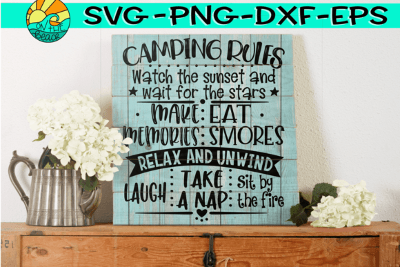 Camping Rules Sunset Stars Memories SVG