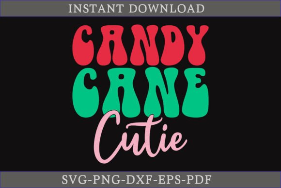 Candy Cane Cutie Christmas Retro SVG