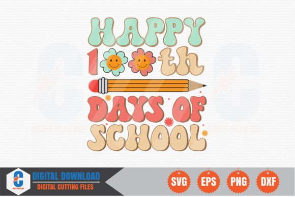 Happy 100th Days of School Retro SVG
