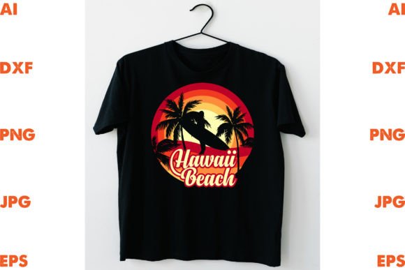 Hawaii Beach Graphics for T-Shirt Designs