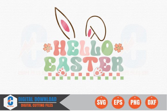 Hello Easter Retro SVG Graphics