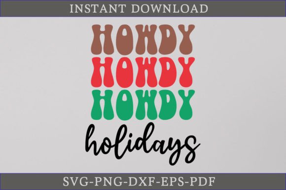 Howdy Holidays Retro Christmas SVG File