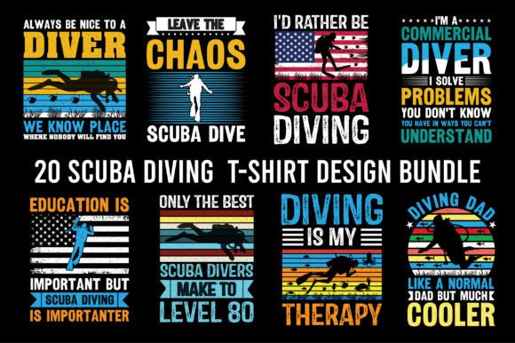 Scuba Diving Motivational Bundle: Graphics & T-Shirt Designs