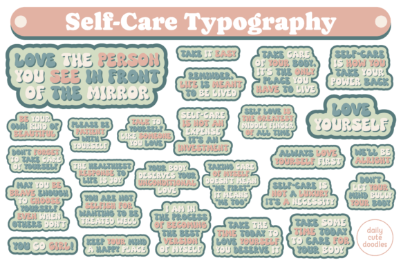 Self-Care Typography Statement Graphics