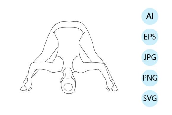 Yoga in Wide Legged Forward Fold Pose Graphics